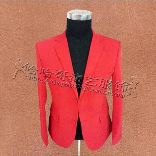 Fashion clothes men suits designs masculino homme terno stage costumes for singers jackets men red blazer dance star style dress