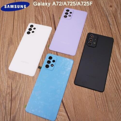 New For Samsung Galaxy A72 a725 Battery Back Cover Door Housing Replacement Repair Part Protection Case + Camera Lens & Adhesive