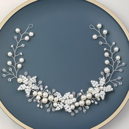 Crystal Pearl bridal headbands flower Women wedding Headband bride tiaras hair Accessories hair Jewelry Bridesmaids New