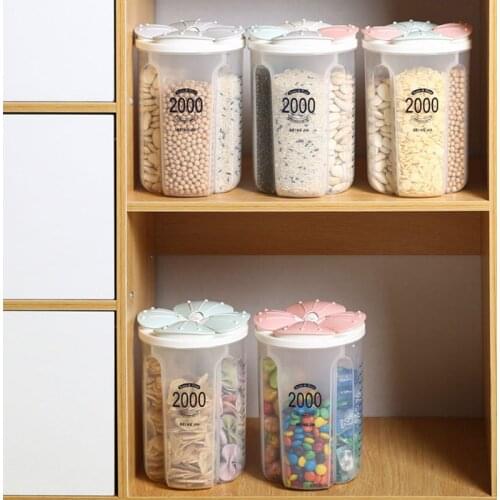 Petal Storage Tank Transparent Plastic Compartment Sealed Box Food Tank Grain Moisture-proof Storage Tank Sealed Boxs