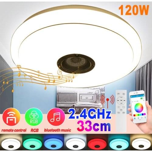 Modern Led Ceiling Lights With 50m Remote Control bluetooth Speaker Smart App Dimmable RGB Music Lamp for Livingroom