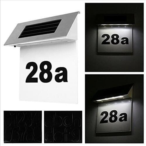 Stainless Steel Solar Powered LED House Number Lamp Outdoor Door Outdoor Wall Sign Light Led Solar Lights For Outdoor