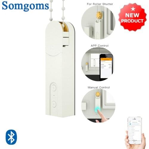 DIY Smart Motorized Chain Roller Blinds Shade Shutter Drive Motor Powered By Solar Panel and Charger Bluetooth Remote Control