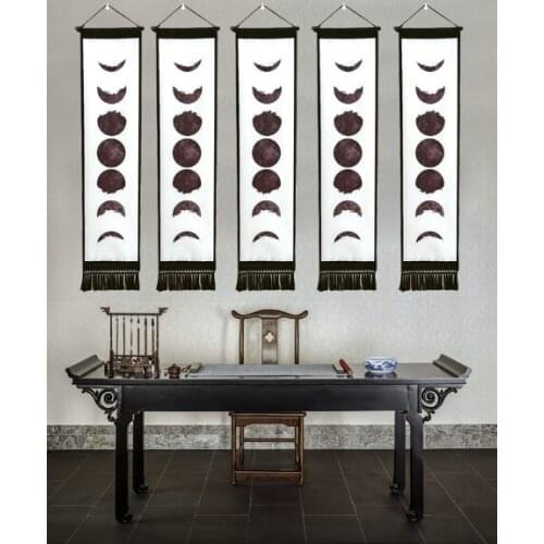 Moon Changes Vertical Bedroom Home Wall hanging Fabric paintings Art Posters