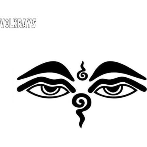 Volkrays Personalized Car Sticker Mercy Buddha Eyes Sticker Vinyl Reflective Waterproof Decals Decoration Accessories,13cm*7cm