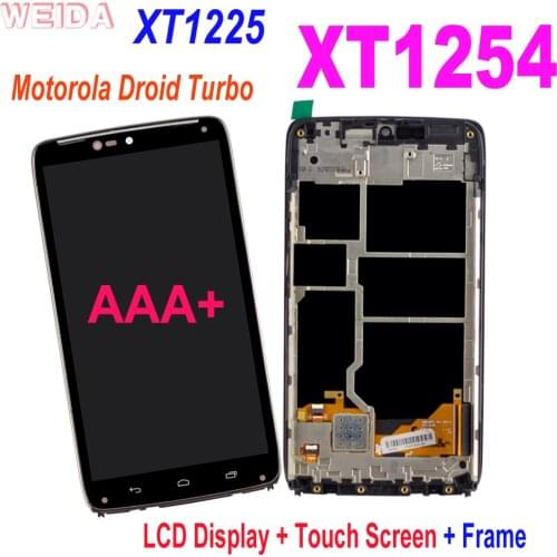 5.2" AAA+ LCD for Motorola Droid Turbo XT1254 XT1225 LCD Display Touch Screen Digitizer Assembly With Frame for MOTO XT1254 LCD