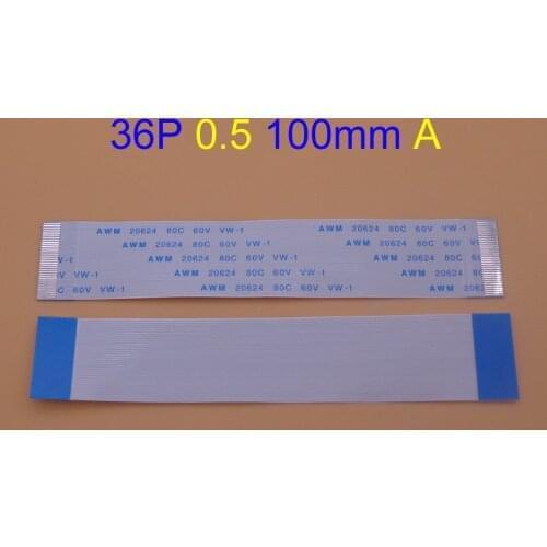 10pcs New FFC FPC 36pin flat flexible cable 0.5mm pitch forward Length 100mm 10cm Width 18.5mm Ribbon 36p Flex Cable Type A