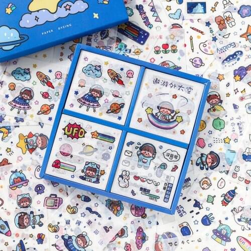 100 pcs/set Cute Girl Universe Adventure Series Decorative Stickers Scrapbooking Stick Label Diary Stationery Album sticker