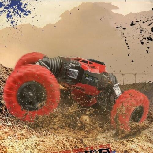 2.4G Twisted Double-Sided Stunt Deformation Remote Control Car Off-Road Four-Wheel Drive Climbing Car Charging Children Male Toy