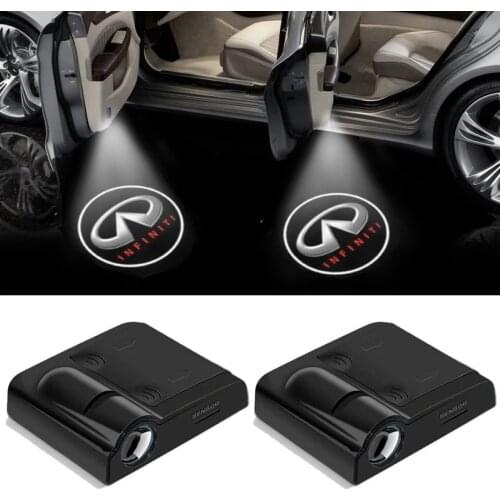 2pcs Signal Decorative Lamp Car Lights For Infiniti FX35 Q50 Q30 ESQ QX50 QX60 QX70 EX JX3 Door Welcome universal LED Laser Logo