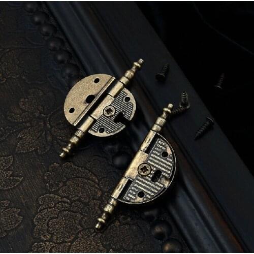 2PCS/lot 3Inch Retro Vintage European Crown Head Round Cabinet Door Hinges Clothes Cupboard Antique Hinges Furniture Hardeware