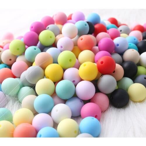 30pc 12mm Baby Silicone Teether Beads Teething Rodent DIY Nursing Necklace Bracelet Pacifier Chain Clips For Children Prodducts