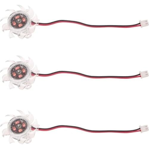 3 x 35mm 12V Clear Plastic Computer VGA Video Cooler Card Cooling Fan