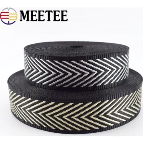 4M 38mm Jacquard Webbings 1.3-1.5mm Thick Tapes Bag Strap Knapsack Belt Ribbons DIY Clothes Bias Binding Sewing Accessories