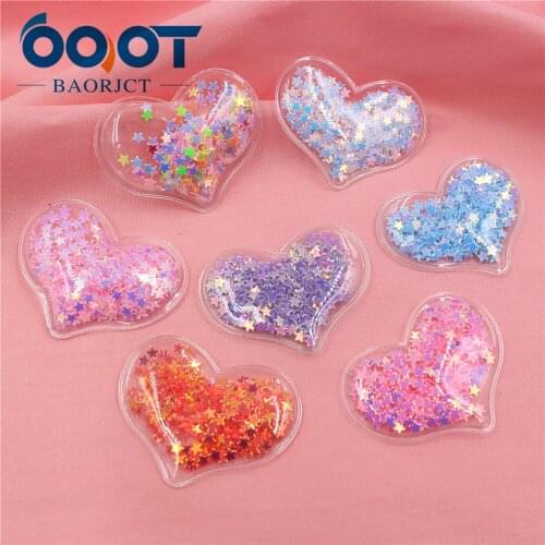 S-19111816,5pcs 3.8*3cm Colored shiny Love shape Decoration ornament Accessories Plush Hair Decoration,Clothing DIY materials