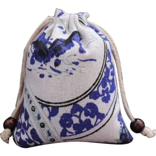 5Pcs/lot 9.5x11.5cm Chinese Cotton Bags Small Drawstring Gift Bag Pouches Handmade Neckalce Bracelets Jewelry Packaging Bags