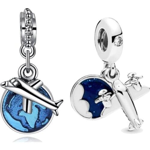 Free Shipping Map Aircraft Dangle Charms Beads Fit Brand Bracelets & Necklaces DIY Making Fashion Jewelry Accessories