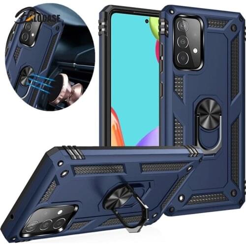 For Samsung Galaxy A12 A32 A42 5G Case Shockproof Armor Magnetic Car Hold Ring Soft Bumper Cover for Galaxy A52 A72 Phone Cases