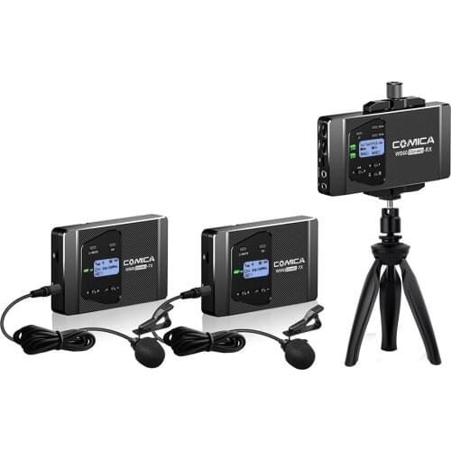 COMICA CVM-WS60 Combo 1-Trigger-2 Dual Transmitter and one Receiver Flexible Mini Wireless Microphone Universal for Camera