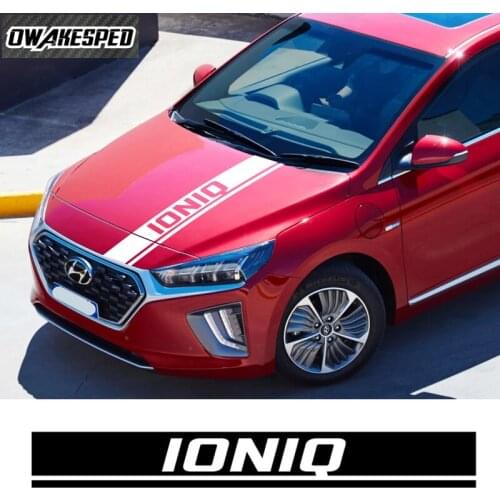 For Hyundai Ioniq Car Hood Bonnet Stickers Racing Sport Stripes Carbon Fiber Auto Engine Cover Accessories Decor Vinyl Decals