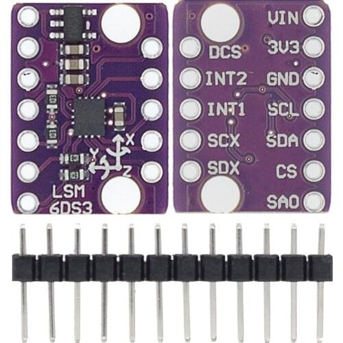 GY-LSM6DS3 LSM6DS3 Accelerometer Gyro Embedded Digital Temperature Sensor Module SPI IIC I2C Interface Module 8kb FIFO Buffer 5V