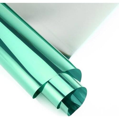HOHOFILM 50cmx2000cm Mirrored Window Film Solar Tint House Glass Stickers Tint Reflective Glass Film Home tint Green&Silver