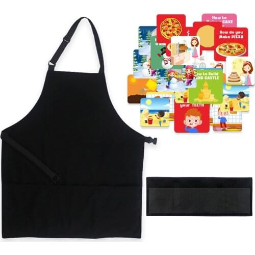 Pictures Book Teaching Apron Interesting Teaching tool with Detachable Storage Pocket Teaching Cards Display