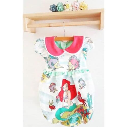 Toddler Kid Baby Girls Cartoon Mermaid Romper Bodysuit Jumpsuit Outfits Playsuit