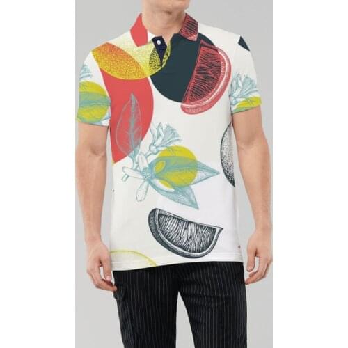 Summer Fruit Avocado and Pineapple 3d Print Factory Custom Logo Polo Shirt