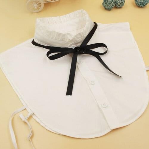 Fashion White Women Shirt False Collar Female Butterfly Detachable Fake Collar Shirt Bowknots Lapel Blouse Top Tie Decoration