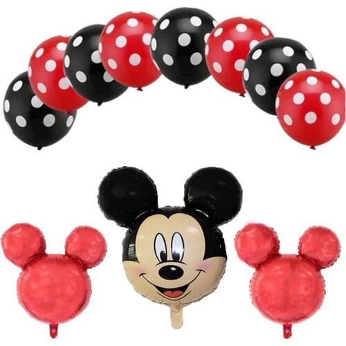 Disney Mickey Minnie Foil Balloons Set Mickey Mouse Balloon Birthday Party Decoration Baby Shower Kids Toy Air Globos Supplies