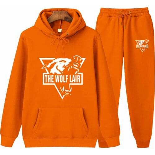 2021 Two Piece new Mens ladies casual wear suit sportswear suit Wolf head pullover + pants suit autumn and winter fashion suit