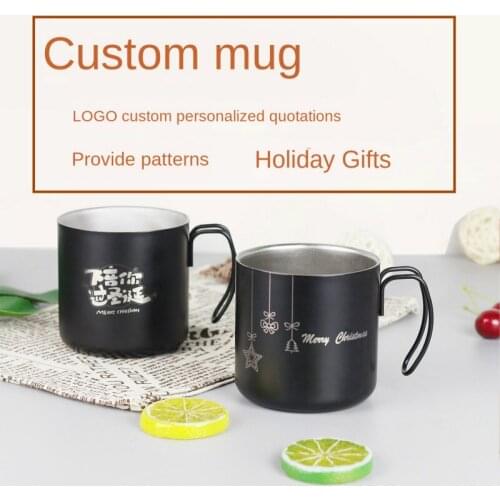 New Best-selling Stainless Steel Double-layer Vacuum Beer Mug with Steel Wire Handle Coffee Mug Thermal Insulation Water Cup