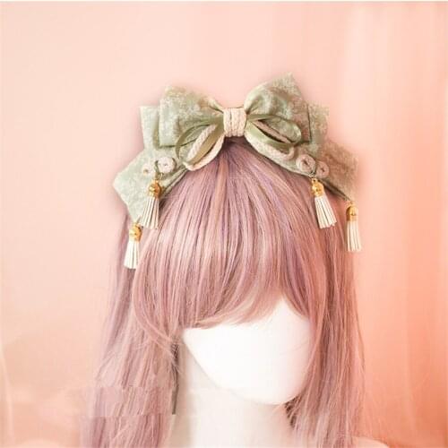 Mori Girl Lolita Handmade Bowknot KC Hair Hoop Hair Clip Bracelet Women Hair Accessories D465