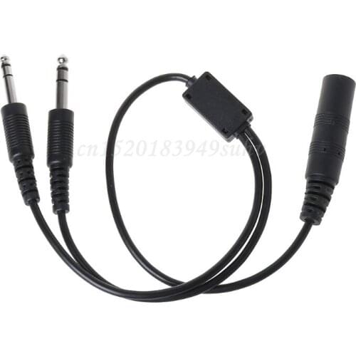 OOTDTY Replaced Helicopter to General Aviation Headset Adapter Cable for AVCOMM U 174