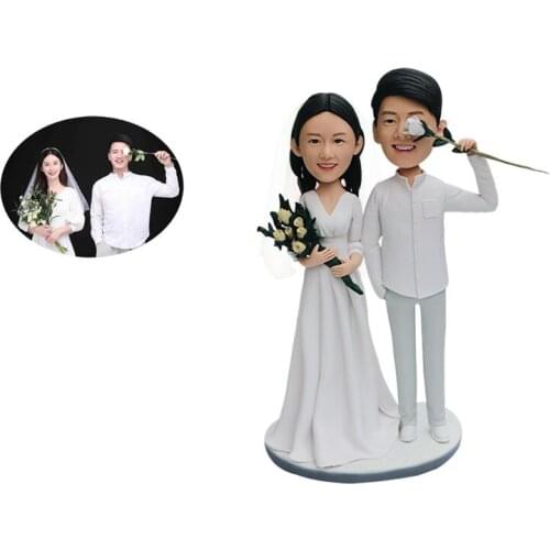 Wedding Birthday Gift Portrait Clay Figurine Creative Custom Soft Clay Doll Real Doll Hand Made Doll Clay Sculpture