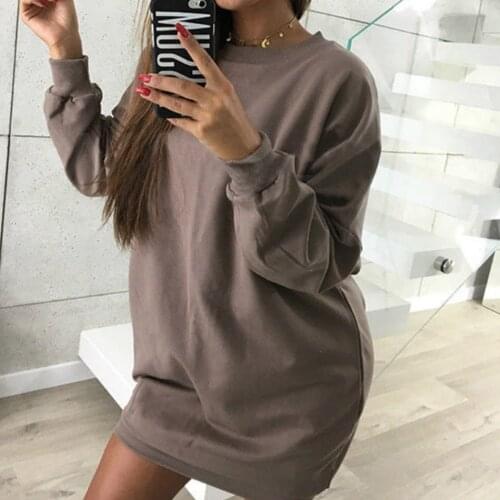 Simple Hoodie Dress Long Hipster Sweatshirt Tunic Long Sleeve Poleron Mujer 2021 Basic Solid Hoodie Women Harajuku Street Style