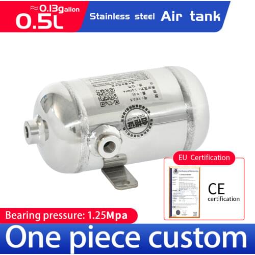 Stainless steel mirror gasholder 304 small gas holder 0.5L vacuum buffer air pressure tank horizontal
