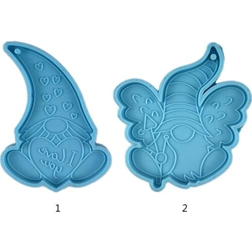 DIY Crafts Dwarf Doll Shaped Pendants Epoxy Resin Mold Keychain Silicone Mould