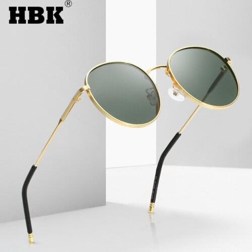 HBK Vintage Polarized Round Steampunk Sunglasses Men Women Retro Gothic Goggles Sun Glasses Metal Frame Mirror Shades UV400
