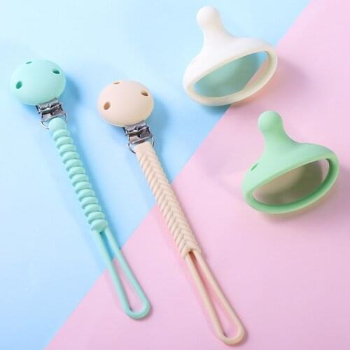 Pacifier Food Grade Liquid Silicone Baby Teether Toy Simulation Pacifier Safe And Bite Resistant With Pacifier Chain Nipple