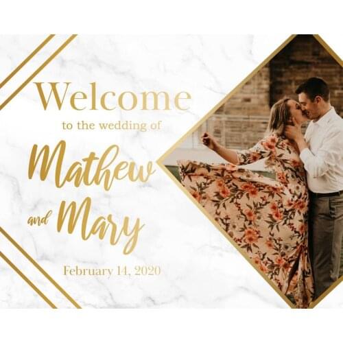 Wedding Welcome Sign With Photo Wedding Sign Welcome To Our Wedding Sign Personalized Photo Wedding Sign Wedding Decor