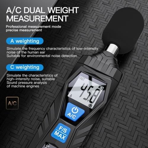 Noise Tester 30-130dB dB Meter Digital Audio Sound Level Meter Decibel Monitor Diagnostic Sound Noise Measurement Tools