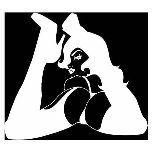 Bold Sexy Attractive Girl Zero Defect Car Sticker Silhoutte Black/Silver Vinyl Decal Fantastic Style 14cm*13cm