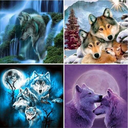 Wolf DIY 5D Diamond Painting Full Square/Round Drill Resin Animal Diamont Embroidery Cross Stitch Wall Art Gift Decor Drop&ship