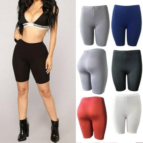 Women Girl Skinny Pants Running Fitness High Elastic Waist Short Pants Workout Beach Casual Knee Length Capris S-XL