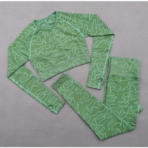 2021 Women Seamless yoga set Fitness Sports Suits GYM Cloth Yoga Long Sleeves Shirts High Waist Leggings Workout Pants Shirts