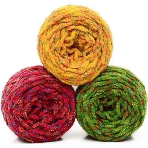 Ice Thread Color Lamp Thread Hand Woven Slippers Thread Seven Color Stick Needle Scarf Thread Hook Shoes Coarse Wool Thread