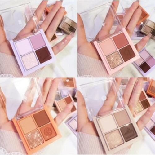 KTE 1pc Animal Eyeshadow Palette 4 Color Matte Glitter Eye Shadow Makeup Shimmer Waterproof Pigment Eye Cosmetics Set TSLM1