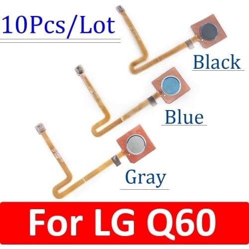 10Pcs,Fingerprint Scanner For LG Q60 LMX525 K50 LMX520 ID Home Button Fingerprint Menu Return Key Recognition Sensor Flex Cable